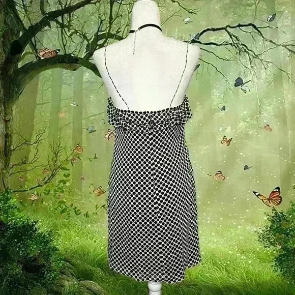 Vintage Y2K 90s Style Ruffled Polka Dot Midi Dress - Picture 5 of 8